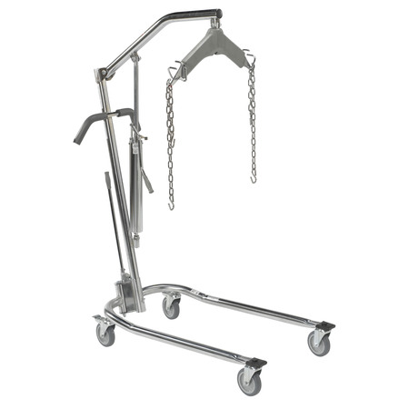 DRIVE MEDICAL Hydraulic Patient Lift w/ Six Point Cradle, 5" Casters, Chrome 13023